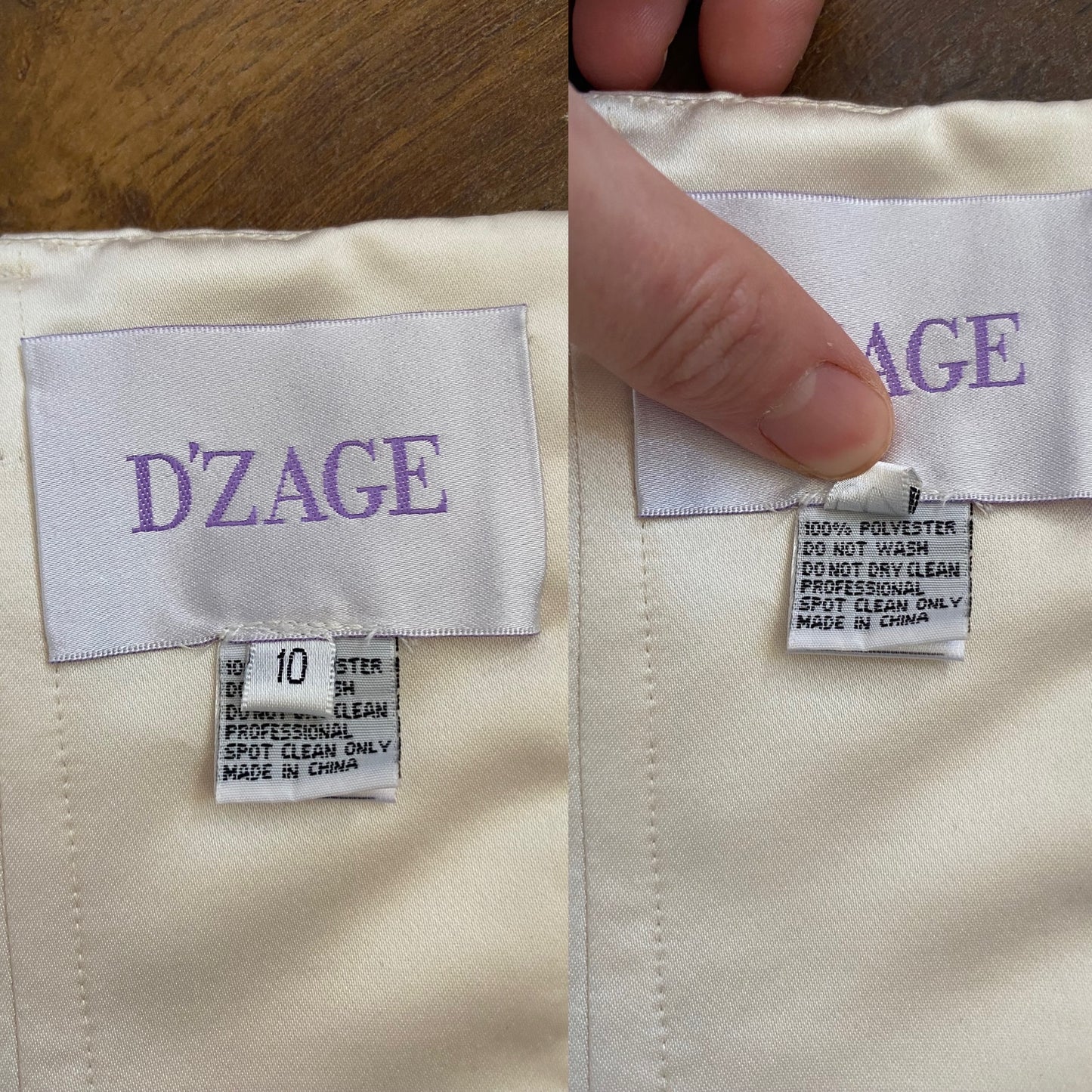 Champagne 2-piece top & skirt wedding set uk 8