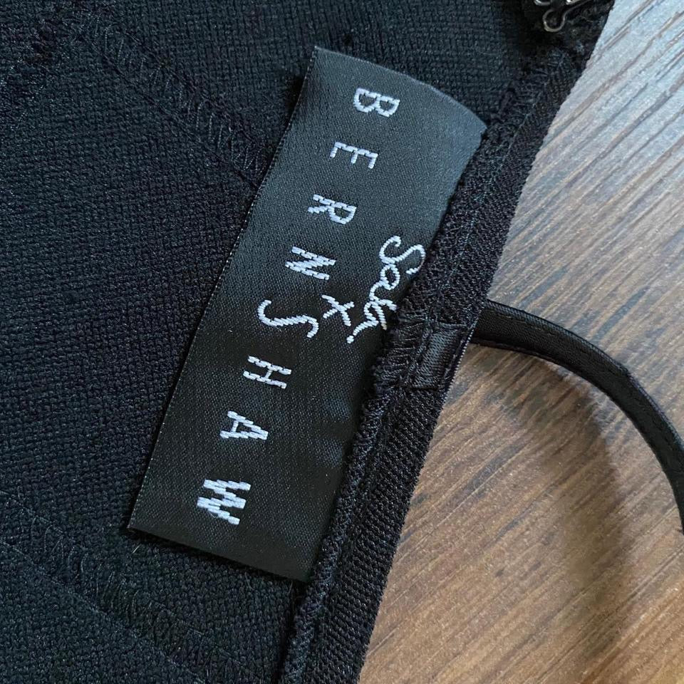 Bernshaw black stretch sheer trail evening dress UK 12