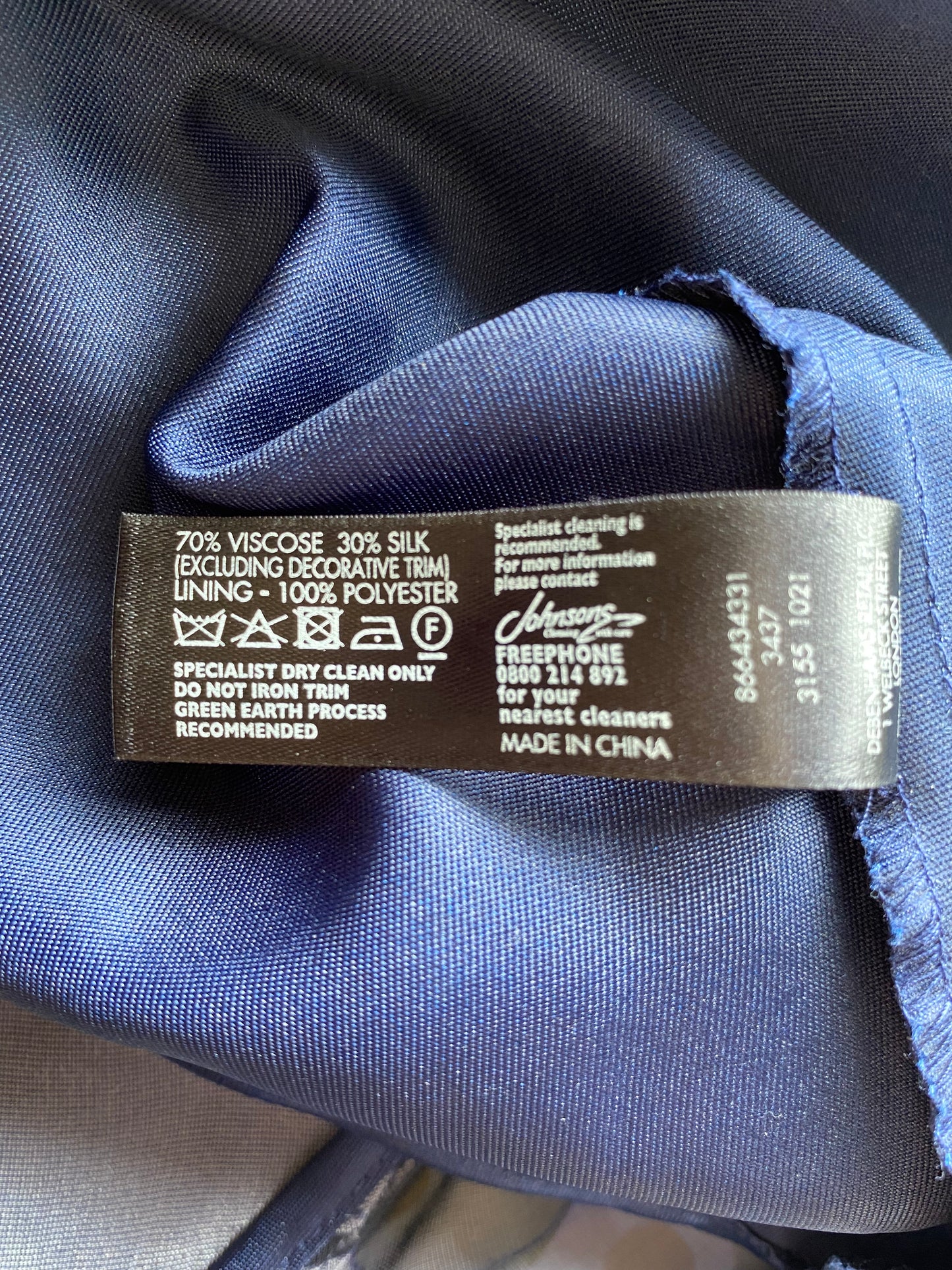 Blue velvet Pearce Fionda silk blend devore evening dress UK 14