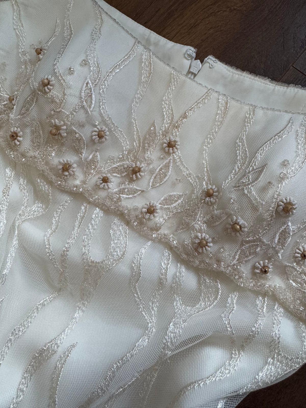 Warm ivory lace fishtail wedding dress uk 10