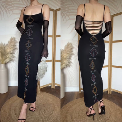 Karen Millen 90s beaded bodycon dress uk 8-10