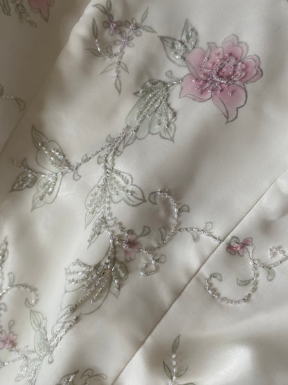 Dante ivory floral a-line wedding dress uk 14