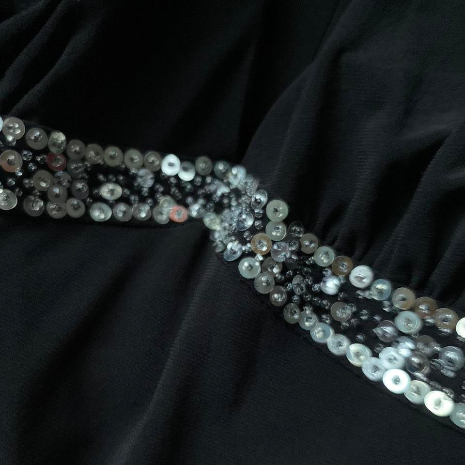 Black stretch open back evening gown UK 12-14