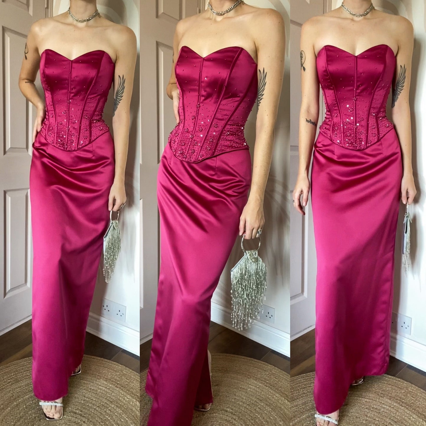 Hilary Morgan pink 2 piece prom set UK 12