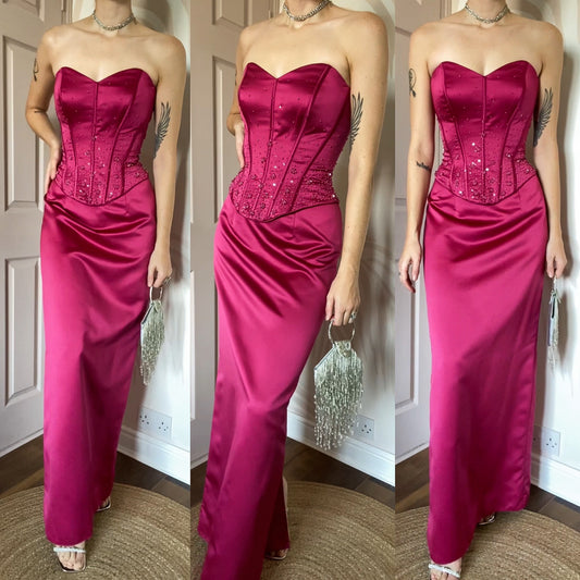 Hilary Morgan pink 2 piece prom set UK 12