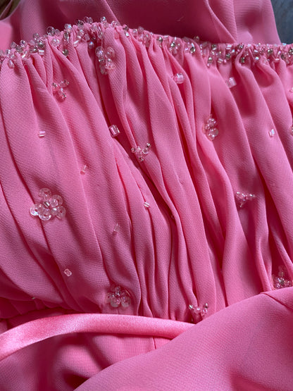 Bright coral Hilary Morgan evening gown UK 8