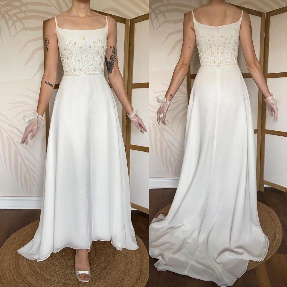 Pronuptia white beaded wedding dress uk 8