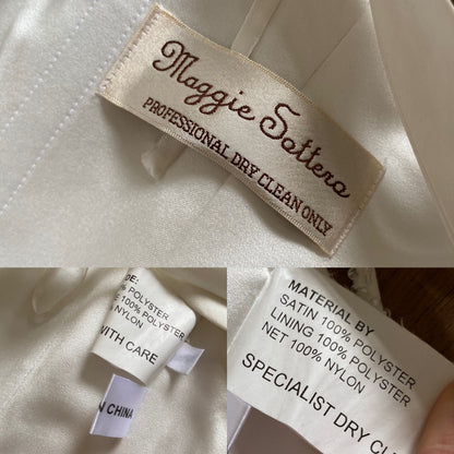 Maggie Sottero Couture ivory a-line beaded wedding dress uk 8