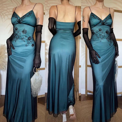 Sapphire beaded stretch 90s dress uk 12