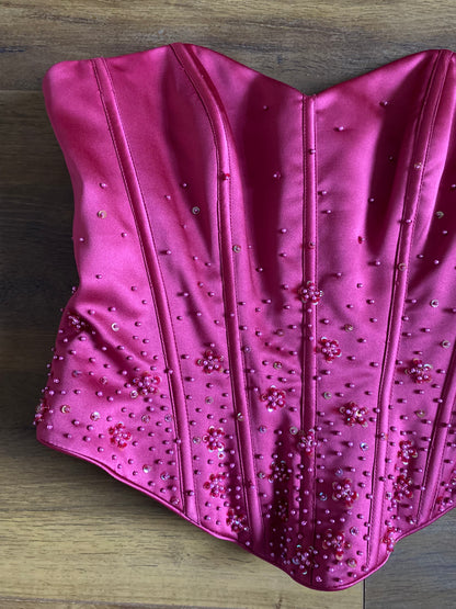 Hilary Morgan pink 2 piece prom set UK 12