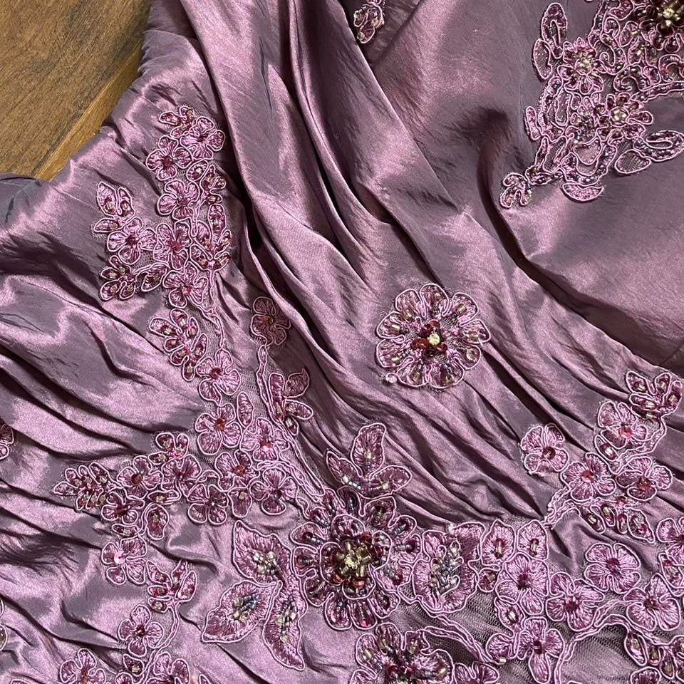 Goya purple strapless prom gown & shawl uk 8