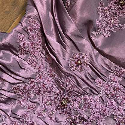 Goya purple strapless prom gown & shawl uk 8