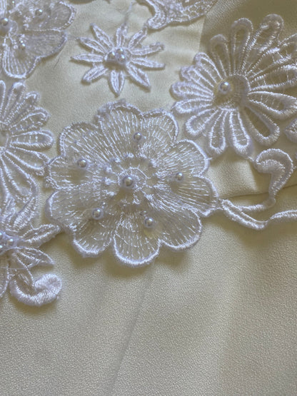 Ivory ethereal long sleeve lace wedding dress uk 10