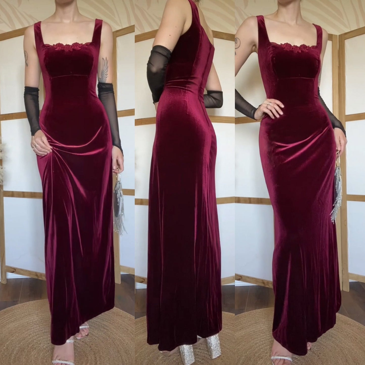 House of Nicholas red velvet dress uk 10