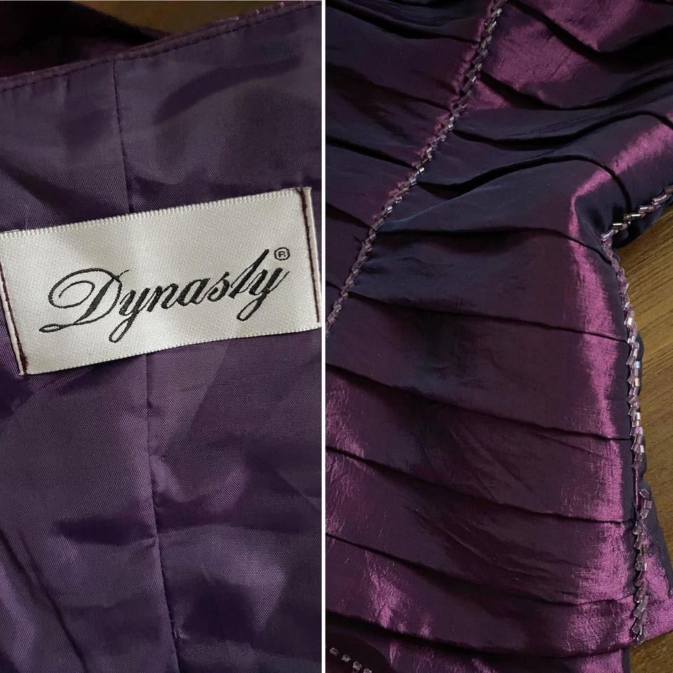 Dynasty taffeta purple 2-piece skirt & top prom set uk 10