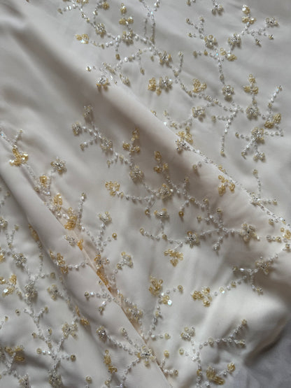 Ivory long sleeve ethereal wedding dress uk 14
