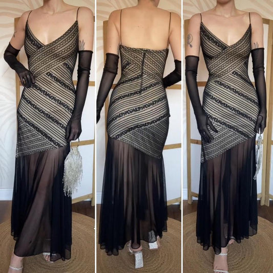 Tadashi bodycon sheer hem dress UK 14