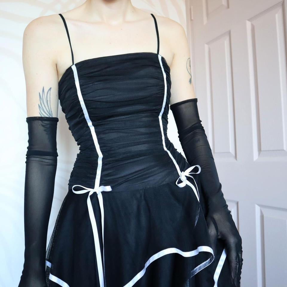 Black Blondie Nites Lace A-Line Prom Dress UK 10