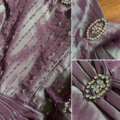 Iridescent Jora beaded/gem prom dress uk 10