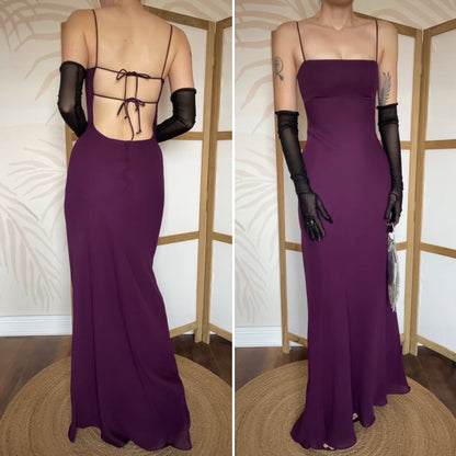 Purple Morgan & Co open back evening dress UK 12