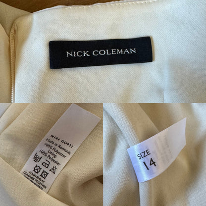 Nick Coleman pale yellow summer dress uk 12