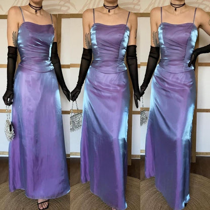 Hilary Morgan purple iridescent evening dress UK 12