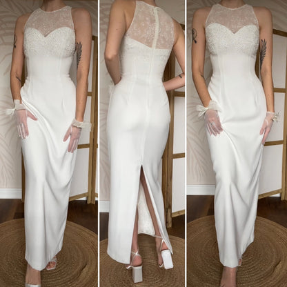 Victoria Jane white beaded wedding dress UK 12
