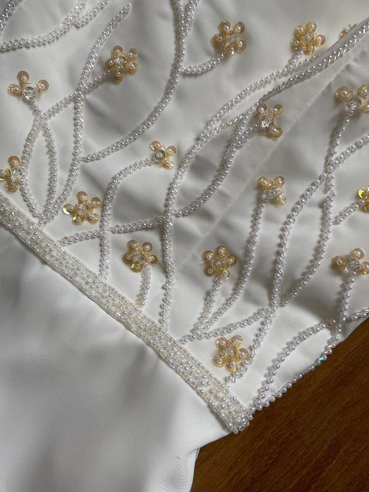 Pronuptia white beaded wedding dress uk 8