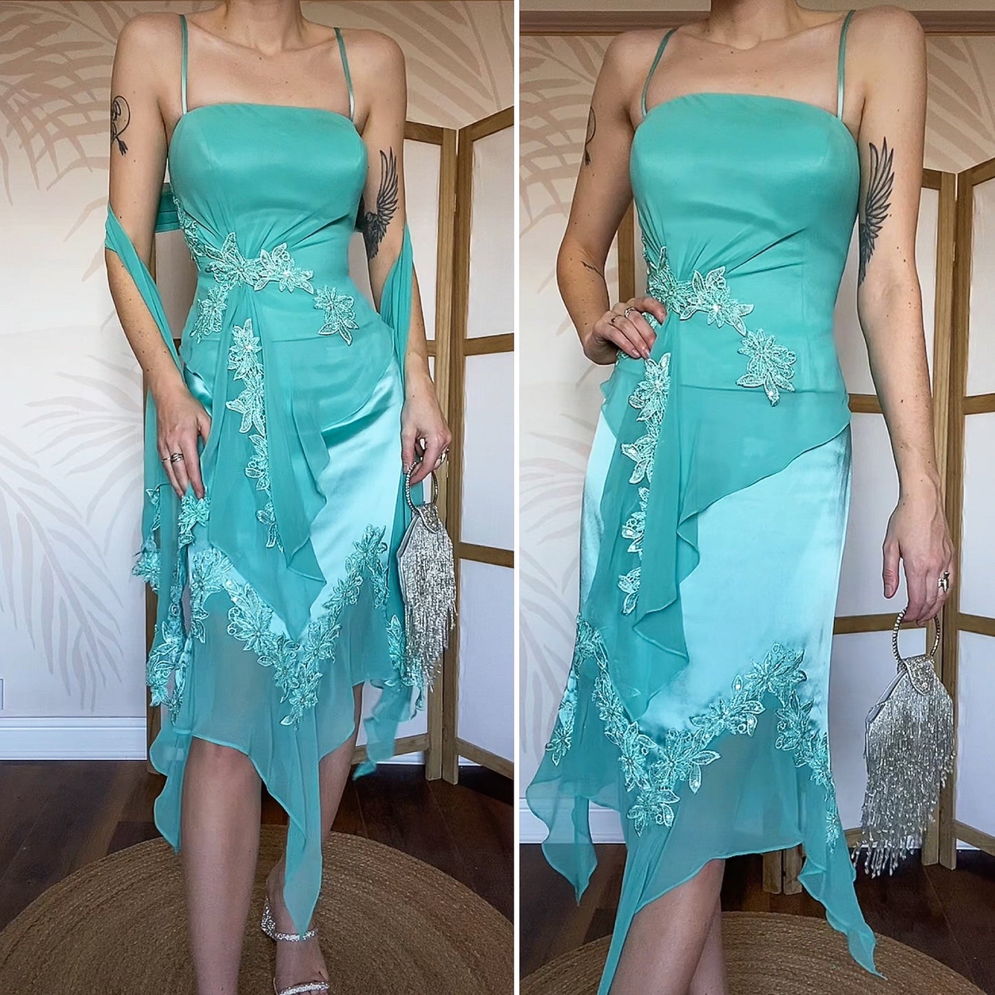 John Charles sapphire 3-piece evening set UK 14