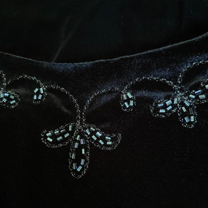 Dave & Johnny black velvet stretch evening dress uk 12