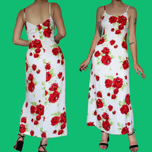 Load image into Gallery viewer, White floral Laura Ashley summer maxi dress UK 12
