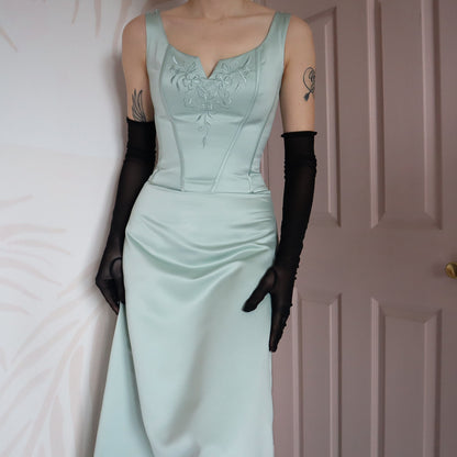 Light green a-line evening gown UK 8-10