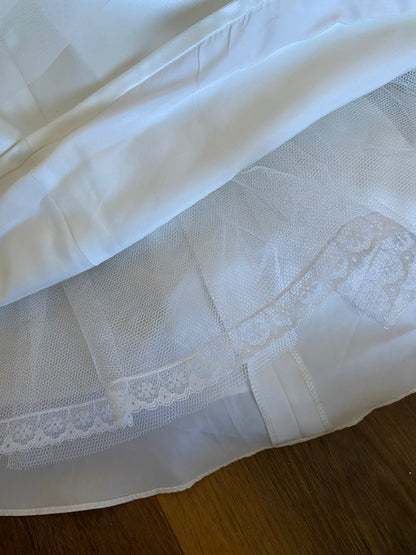 Ivory Benjamin Roberts lace strapless wedding gown uk 10