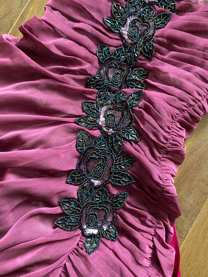 Dark pink Charas strapless midi dress size UK 8