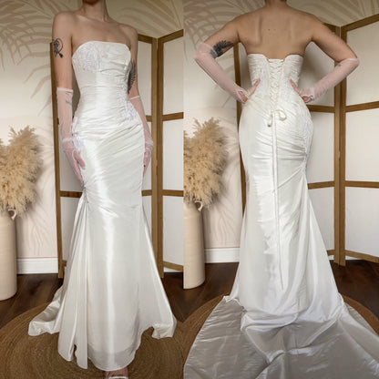 Maggie Sottero ivory strapless wedding gown uk 10