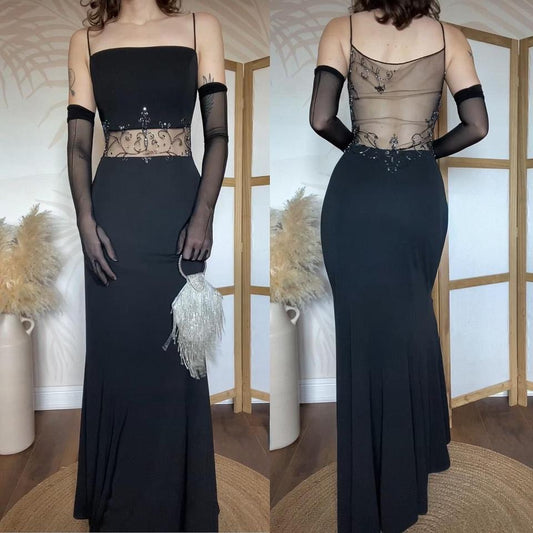 Dave & Johnny beaded sheer detail evening dress uk 14