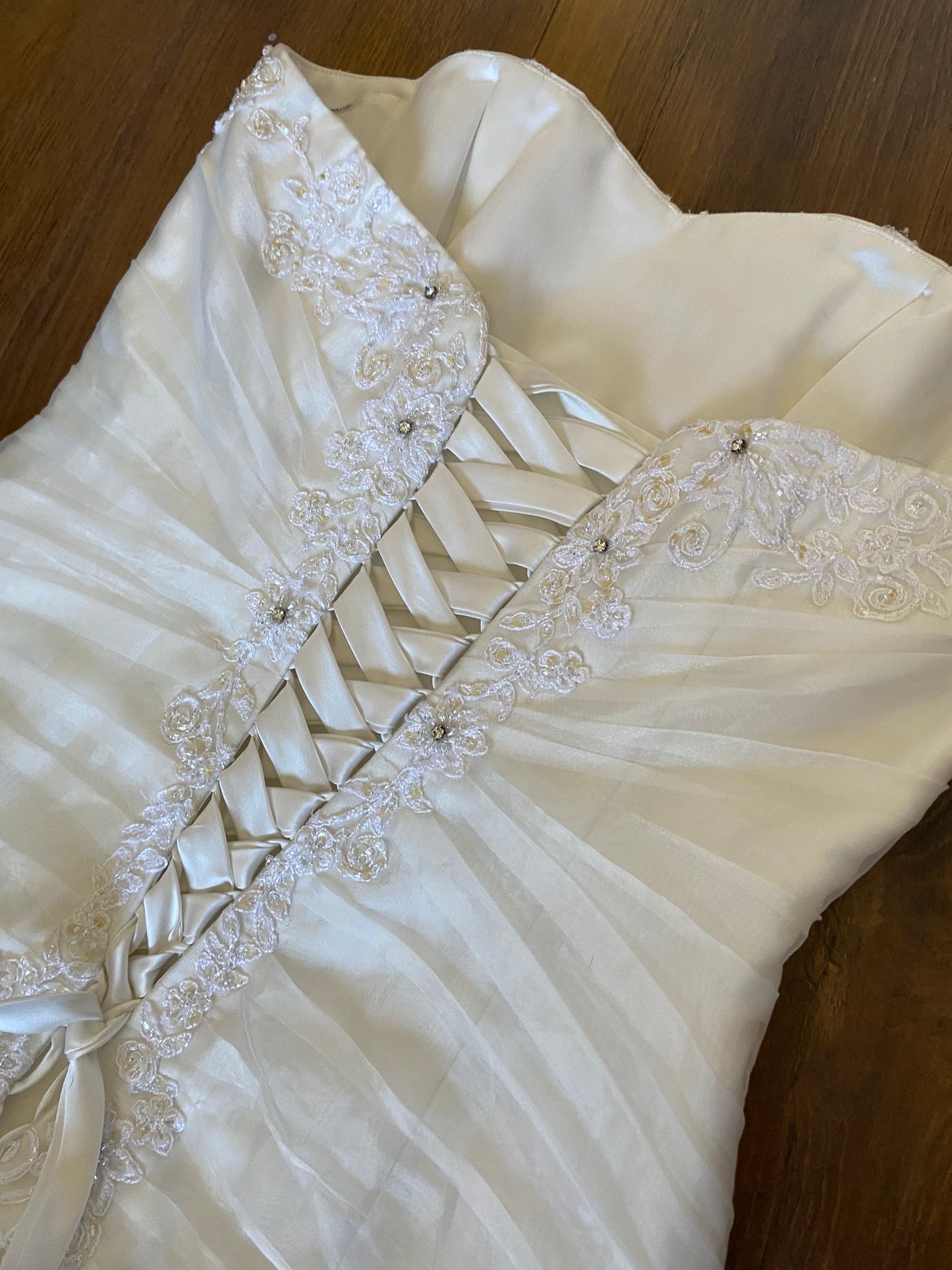 Maggie Sottero white organza wedding dress uk 14