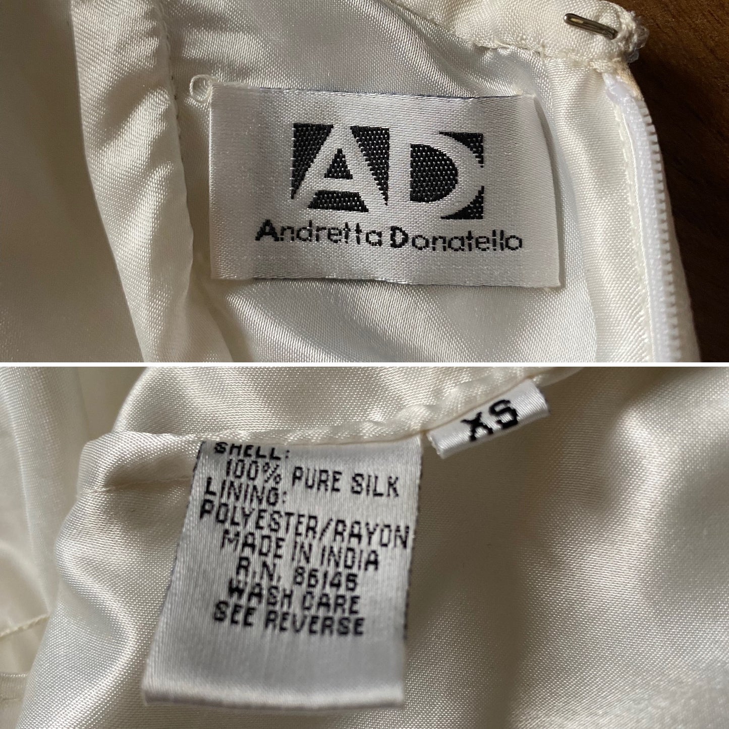 Ivory petite 100% silk beaded wedding dress uk 6