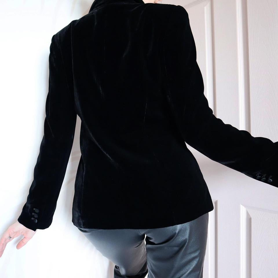 Laura Ashley velvet beaded blazer jacket UK M