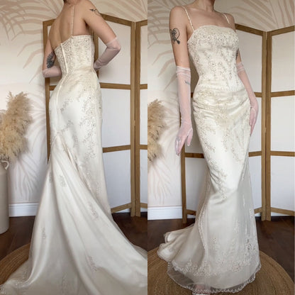 Ivory Benjamin Roberts lace wedding dress uk 12