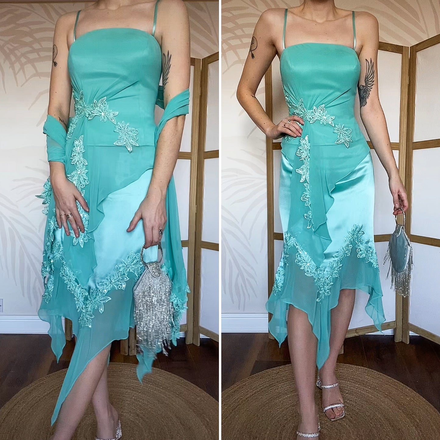 John Charles sapphire 3-piece evening set UK 14