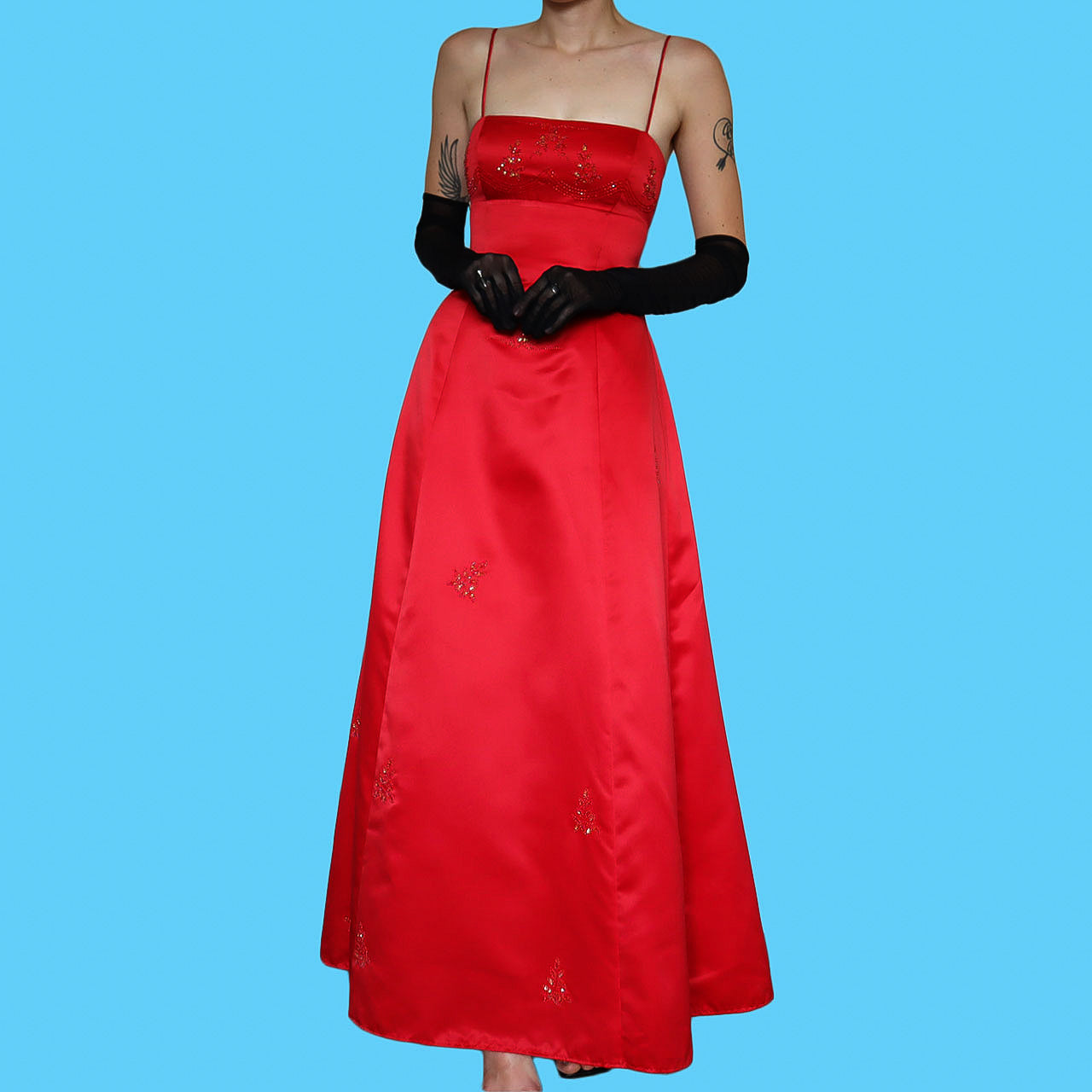 Red Morgan & Co A-line lace back prom dress UK 10 Scum Vintage Red Morgan & Co A-line lace back prom dress UK 10 Scum Vintage