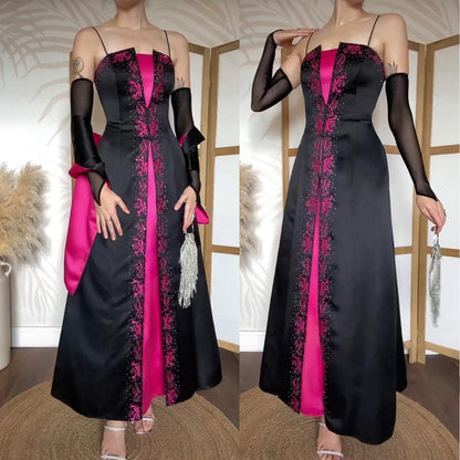 Niki Livas black & pink a-line prom dress uk 12