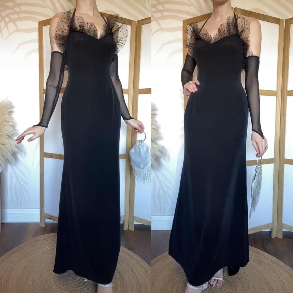 Chic Simon Ellis black halter neck dress uk 12