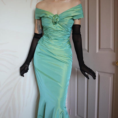 John Charles designer vintage iridescent green 2 piece UK 10