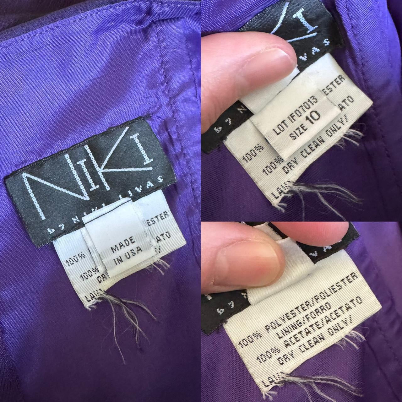 Purple Niki Livas strapless layered gown uk 12