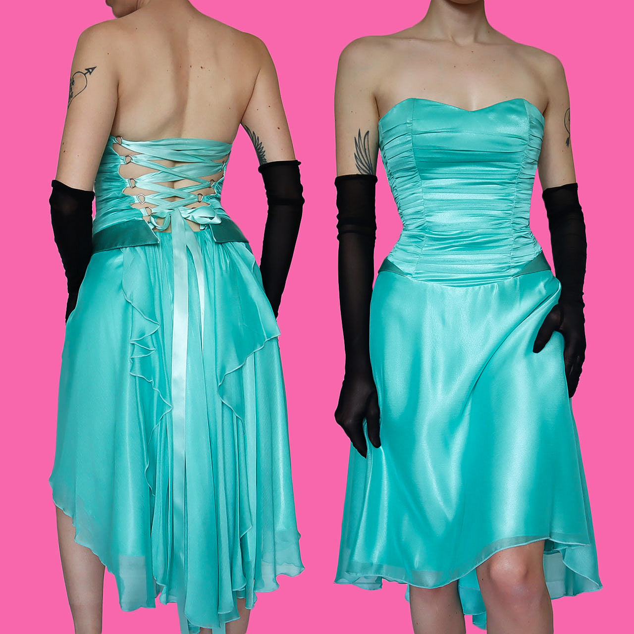 Sapphire strapless lace up midi dress UK 8