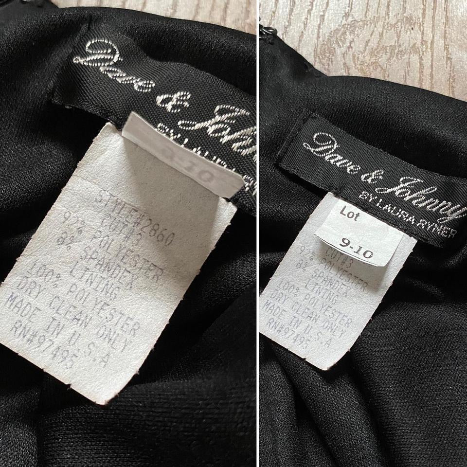 Black stretch Dave & Johnny evening dress uk 12