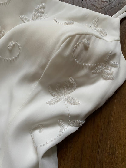 White beaded Berkertex Bride vintage wedding dress uk 12