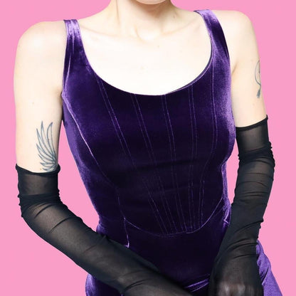 Laura Ashley purple stretch dress UK 16-18